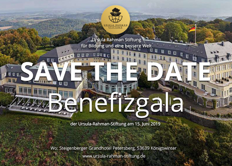 Save the Date - Gala 2019 der Ursula Rahman Stiftung 